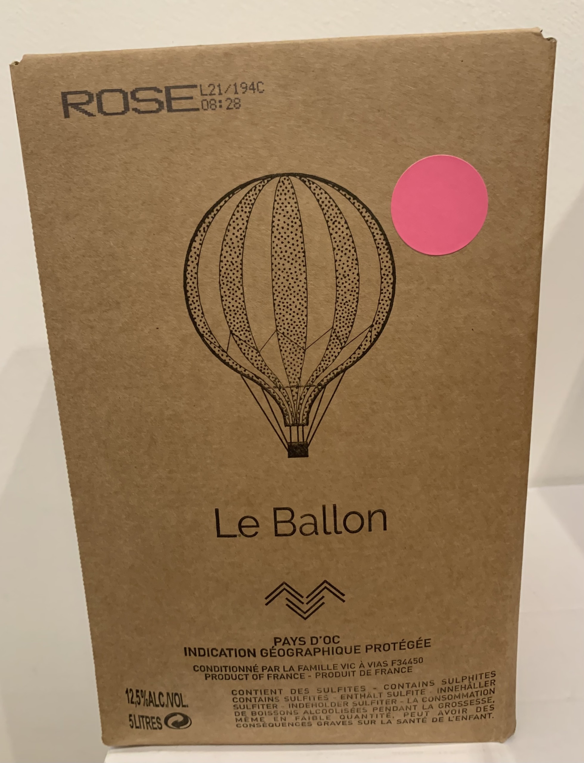 Vin rosé - BIB 5 litres - Domaine Le Ballon - 2020