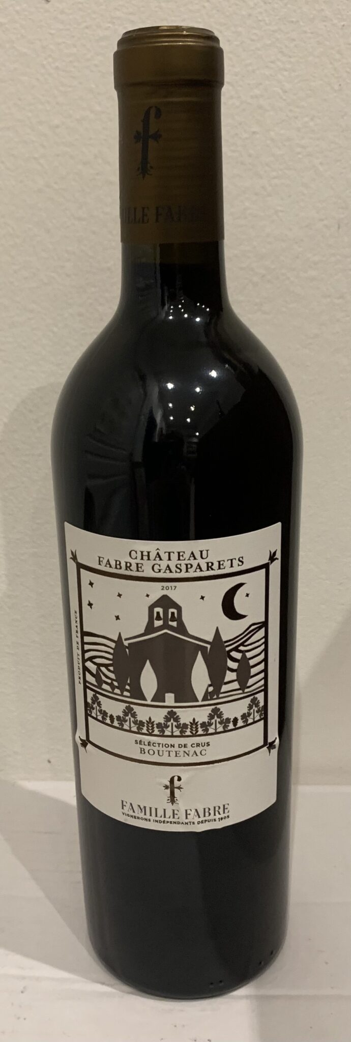 Vin rouge bio - Domaine Fabre - Château Fabre Gasparets - Sélection de crus - Boutenac - 2017
