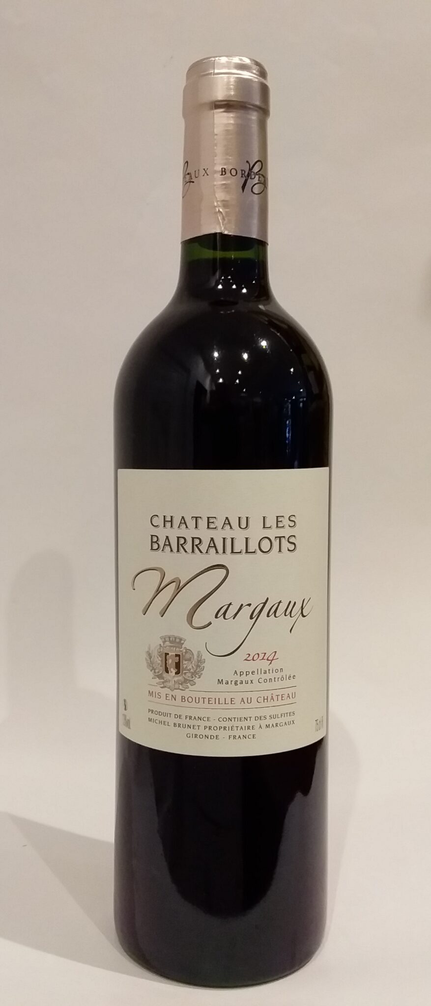 Vin rouge - Château Baraillots - Margaux - 2014