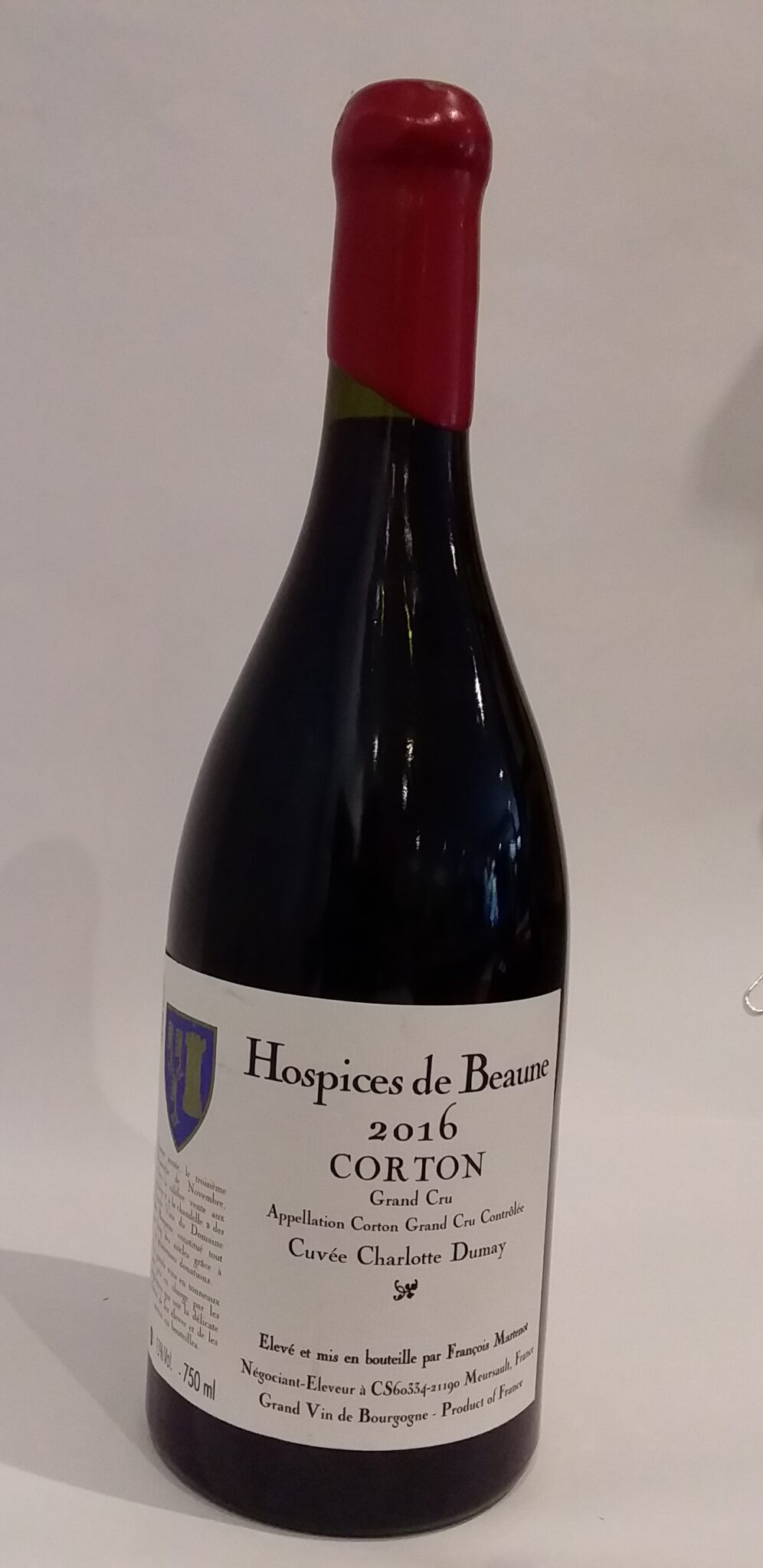 Vin rouge - Domaine François Mantenot - Hospices de Beaune - Corton Grand Cru - Cuvée Charlotte Dumay - 2016